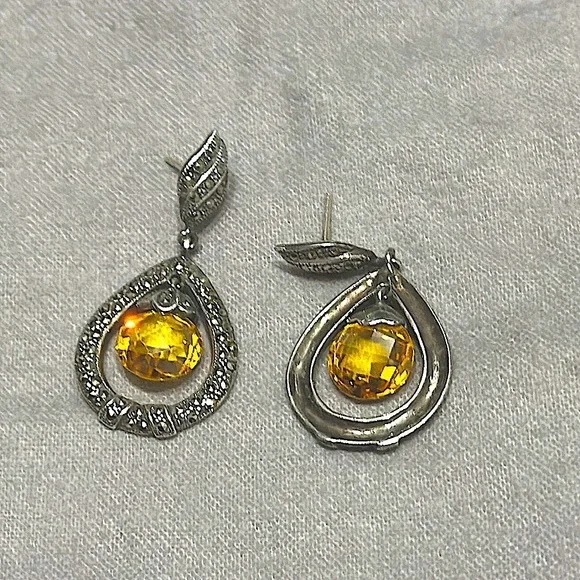 💎 Silvery Dangly Gemstone Earrings vintage - sold separately! - Picture 5 of 12